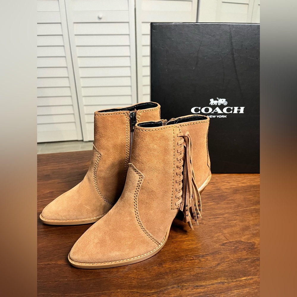 NWT Coach | Western Suede  Fringe Booties